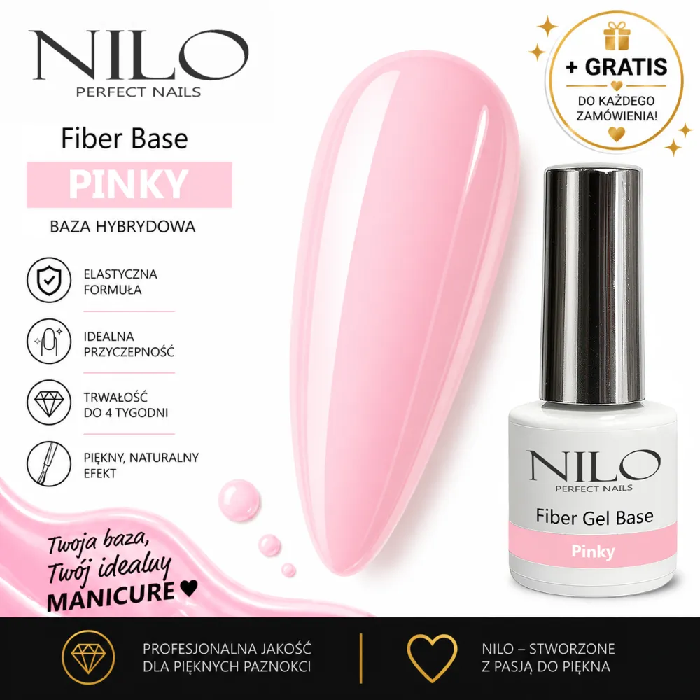 Baza Hybrydowa Fiber Base Pinky 10ml NILO Perfect Nails